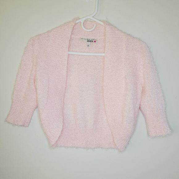 Derek Heart Cardigan Womens Pink Medium Fluffy Ballet Ballerina Balletcore Dream - Picture 1 of 7
